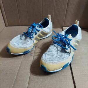 Adidas Women's US 6.5 Blue White Yellow ClimaCool Ballerina II Golf Shoes